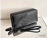 Чоловічий гаманець. Чоловічий клатч. Гаманець чоловічий місткий портмоне Чорний, фото 3