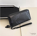 Чоловічий гаманець. Чоловічий клатч. Гаманець чоловічий місткий портмоне Чорний, фото 7