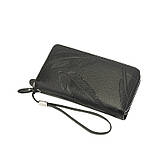 Чоловічий гаманець. Чоловічий клатч. Гаманець чоловічий місткий портмоне Чорний, фото 2