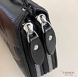 Чоловічий гаманець. Чоловічий клатч. Гаманець чоловічий місткий портмоне Чорний, фото 5