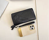 Чоловічий гаманець. Чоловічий клатч. Гаманець чоловічий місткий портмоне Чорний, фото 8