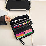 Чоловічий гаманець. Чоловічий клатч. Гаманець чоловічий місткий портмоне Чорний, фото 9
