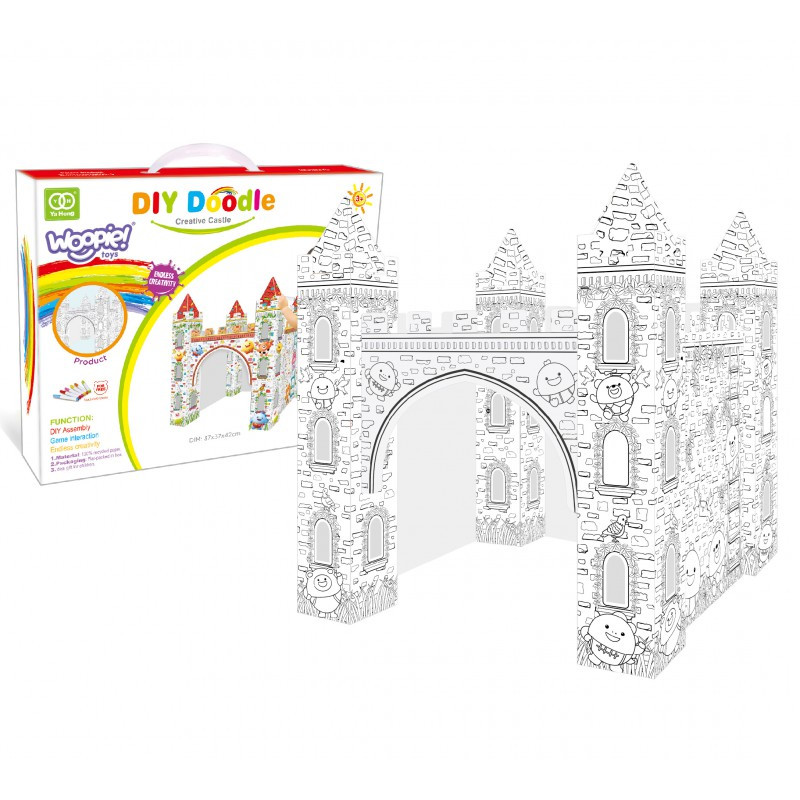 Картонний будиночок розмальовка Замок (6 фломастерів) Woopie 42813