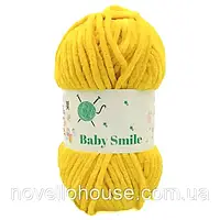 BABY SMILE (Бейбі Смаiл) № 039 жовтий (Пряжа плюшева, нитки велюр для в'язання)