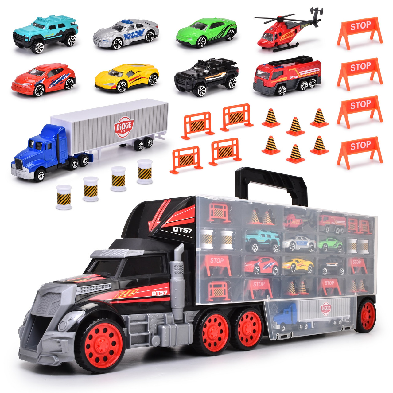 Ігровий набір Dickie Toys Трейлер перевізник авто 7 машин 62см (3749023)