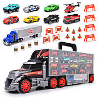 Ігровий набір Dickie Toys Трейлер перевізник авто 7 машин 62см (3749023)
