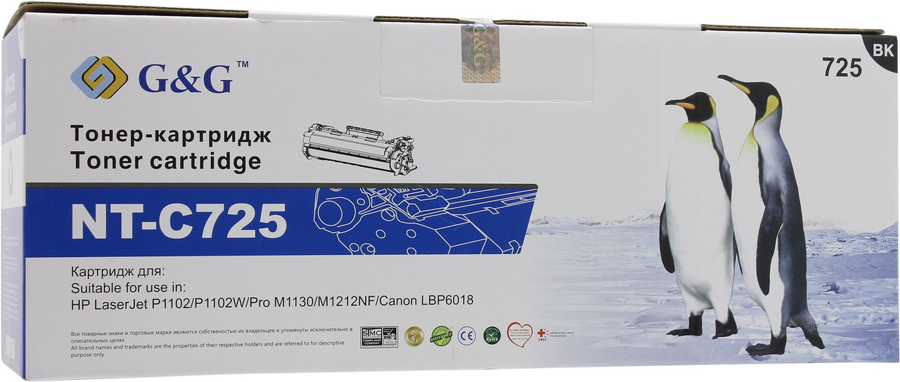 Лазерний картридж 725 аналог для Canon LBP-6000/6020/ MF3010 G&G-725 Black