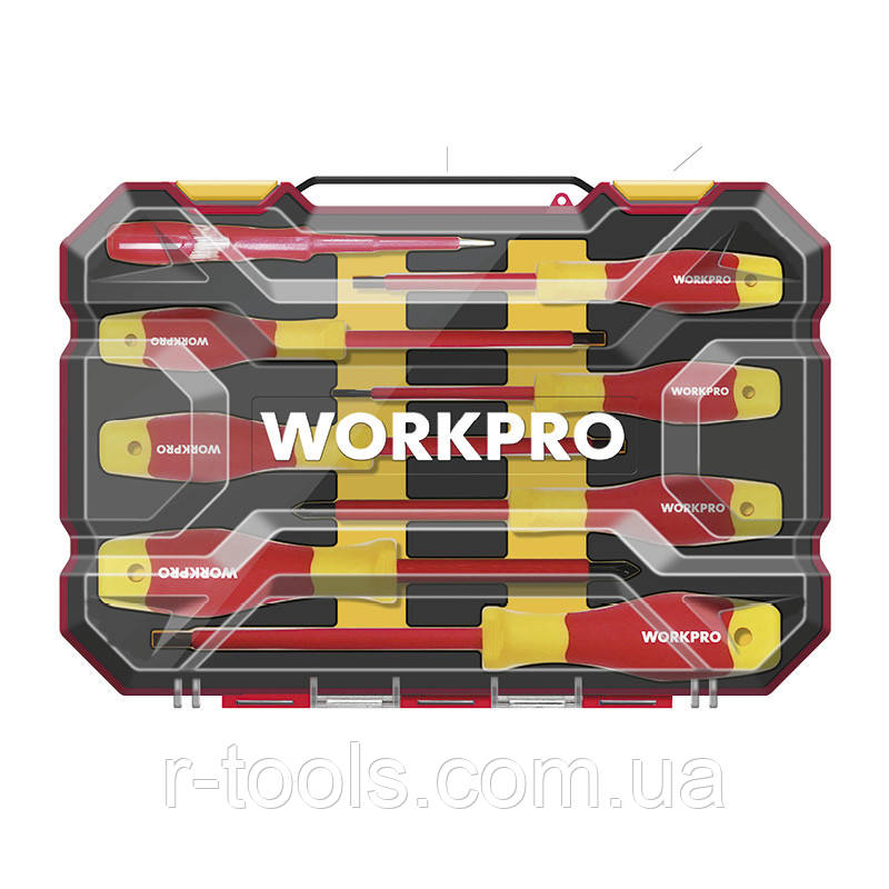 Набір діелектричних викруток (8 передм.) EN/IEC 60900 10000V Workpro PRO PLUS WP204700