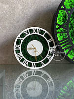 Годинник із мохом 30 см, годинник із стриженим мохом, годинник настінний
