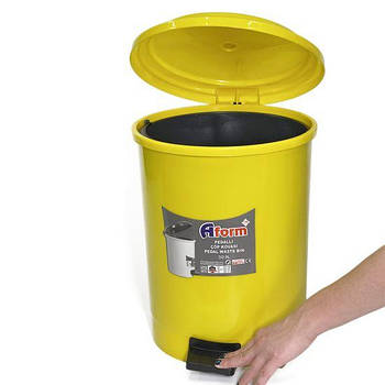Пластикове відро з педаллю для сміття 30 л, жовтий Afacan Plastik