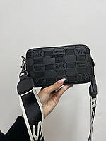 Женская сумка Michael Kors Snapshot Black (чёрная) модная стильная маленькая сумочка KIS12142