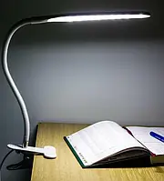 Светодиодная настольная USB лампа гибкая на прищепке 24 LED UKC XSD 206 белый