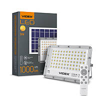Автономный LED прожектор с пультом на солнечной батарее 50W 1000LM 5000K 3.2V IP65 VIDEX VL-FSO2-505