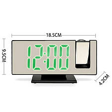 Годинник мережевий VST-896-4, зелений з проекцією, USB, фото 2