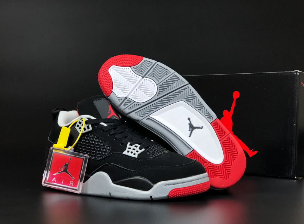 Зимние с мехом Nike Air Jordan 4 Winter Black Red мужские кроссовки ...