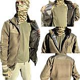 Флісова кофта з підігрівом від PowerBank та термо-підкладкою Omni Heat. Фліска військова армійська Хакі 48-56, фото 4