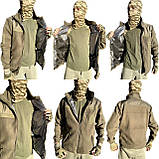 Флісова кофта з підігрівом від PowerBank та термо-підкладкою Omni Heat. Фліска військова армійська Хакі 48-56, фото 3