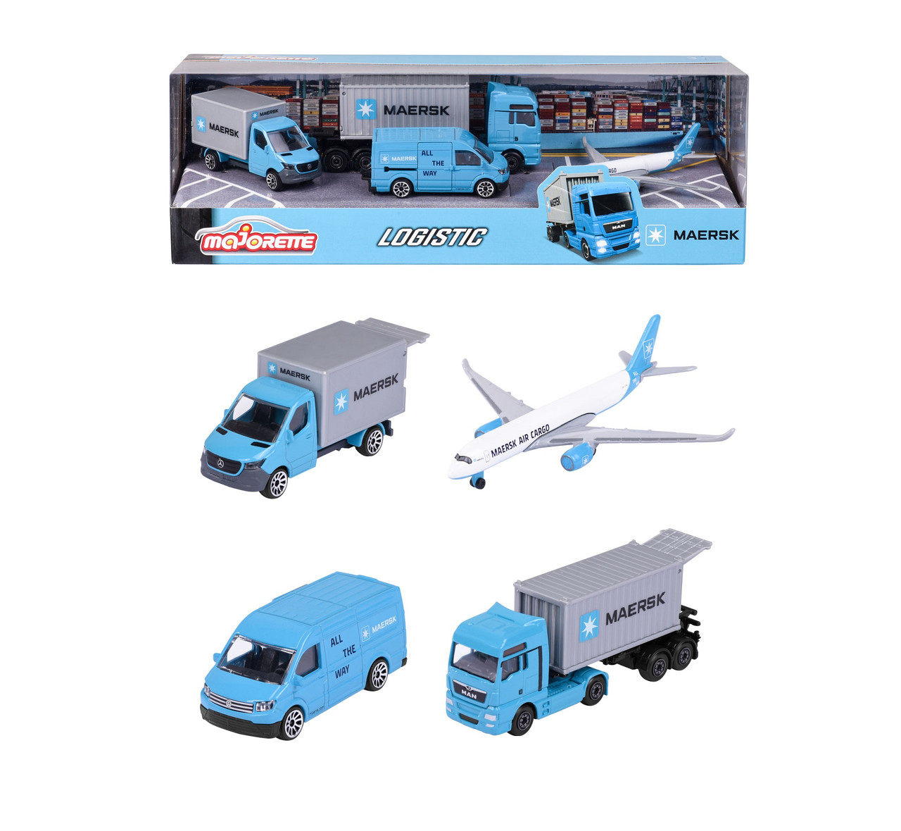 Набір металевих машинок Majorette MAERSK Логістика 4 шт (2057290)