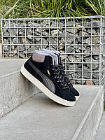 Зимние Женские Кроссовки Puma Mid Corduroy Black Fur (Мех) 36-37-38-39-40