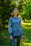 Блуза жіноча" Емілія" джинс з вишивкою на спинці,арт 4628, фото 3