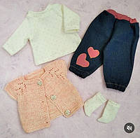 Одяг на ляльку пупса бебі бон світшот, жилетка, джинси та шкарпетки комплект