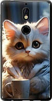 Чехол на Nokia 7 White cat из силикона FCh_0001082