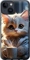 Чехол на iPhone 14 White cat из силикона FCh_0001135