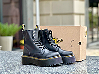 Ботинки женские Dr. Martens Jadon Black Обувь Доктор Мартинсы черные кожаные демисезонные весна осень