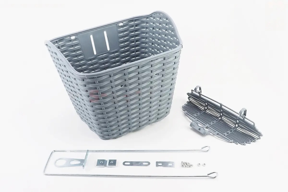 Кошик велосипедний Baisike пластик із кришкою, сірий (35017), фото 1