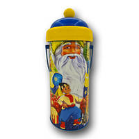 Новорічний тубус під цукерки "Дід мороз та хлопчик" Ø 87 h 260 мм новорічна упаковка, упаковка для подарунків