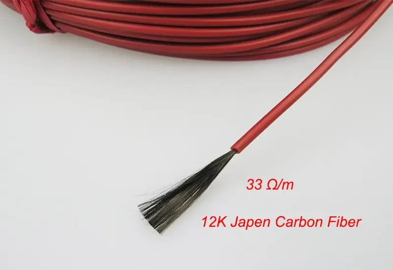 22 МЕТРА Нагревательный карбоновый кабель 33 Ом 12K в силиконовой изоляции - фото 2 - id-p1990756690