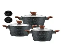 Набір посуду казанів 8 предметів із мармуровим антипригарним покриттям Edenberg EB-7426