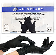 Рукавички нітрилові Alexpharm, щільність 3.4 г. - чорні (100 шт), фото 3