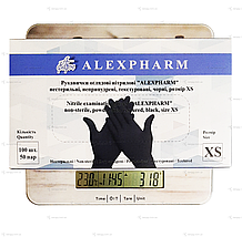 Рукавички нітрилові Alexpharm, щільність 3.4 г. - чорні (100 шт), фото 4
