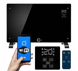 Конвектор нагрівач електричний підлоговий/настінний Carruzzo Q20F1 2500 Вт WiFi Чорний