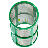 Сітка (сито, фільтр) лінійного фільтра (міжсекційного, напірного) для обприскувача mesh 100 (зелена), фото 3