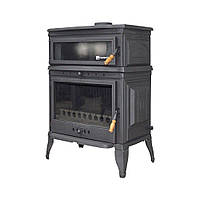 Чугунная дровяная печь буржуйка отопительно-варочная Flame Stove Retro Dik с духовкой и боковой дверцей