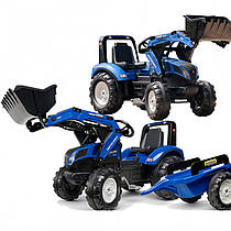 Педальний трактор New Holland Blue з причепом та ковшем Falk Toys 3090M від 3 до 7 років