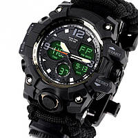 Качественные мужские военные кварцевые кварцевые водонепроницаемые часы с компасом Besta Life Pro AllBlack