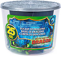 Набір DreamWorks Bucket of Dragons, як приручити дракона, прихований світ фігурки у відерці 25 шт