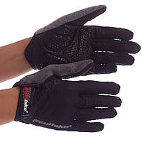 Велоперчатки текстильные с закрытыми пальцами перчатки велосипедные MADBIKE черные SK-13 L