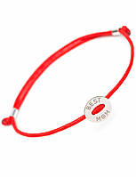 Серебряный браслет Family Tree Jewelry Line на красной шелковой нити для мам