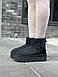 Зимові Жіночі Уггі Ugg Mini Platform Black (Хутро) 36-39-40-41, фото 4