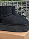 Зимові Жіночі Уггі Ugg Mini Platform Black (Хутро) 36-39-40-41, фото 5