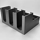 Барний органайзер для кав'ярні, організатор для стаканів і кришок на 8 секцій, графіт, фото 3