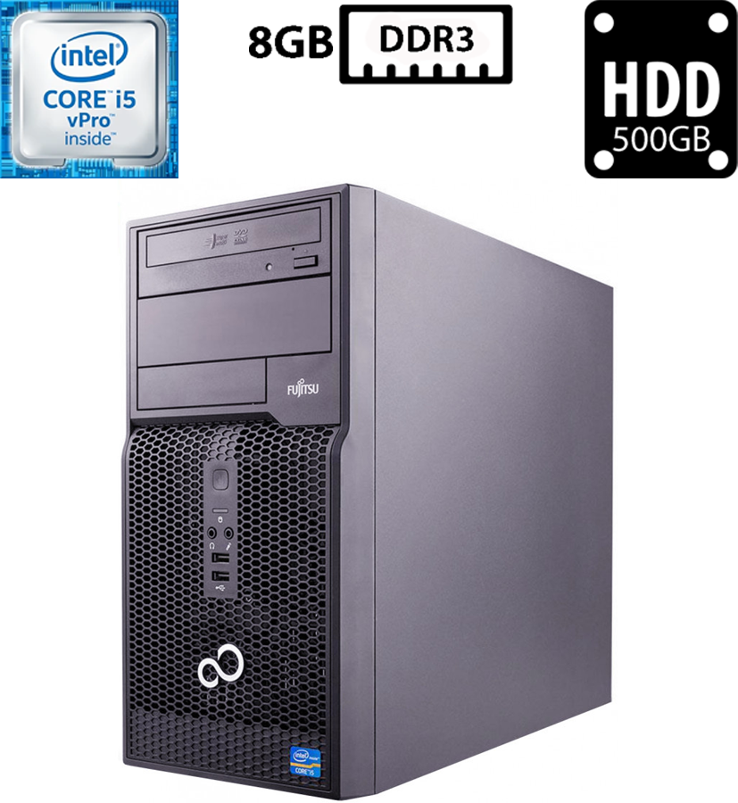 Комп'ютер Fujitsu Esprimo P510 E85+ MicroTower/Core i5-3470 3.20GHz/8GB DDR3/HDD 500GB/Intel HD Graphics 2500 Б/В