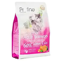 Сухой корм для кошек шерсть которых требует дополнительного ухода Profine Cat Derma лосось 2 кг