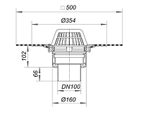 Кровельная воронка HL62 DallBit, DN 100 000044248