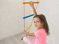 Дитяча мотузкова драбина дерев'яна підвісна 130 х 30 см для спортивного куточка