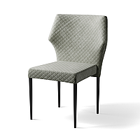 Мягкий дизайнерский стул с фигурной спинкой Моцарт 47,5x57,5x85 см велюр серый